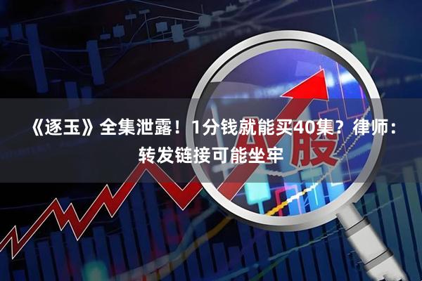 《逐玉》全集泄露！1分钱就能买40集？律师：转发链接可能坐牢