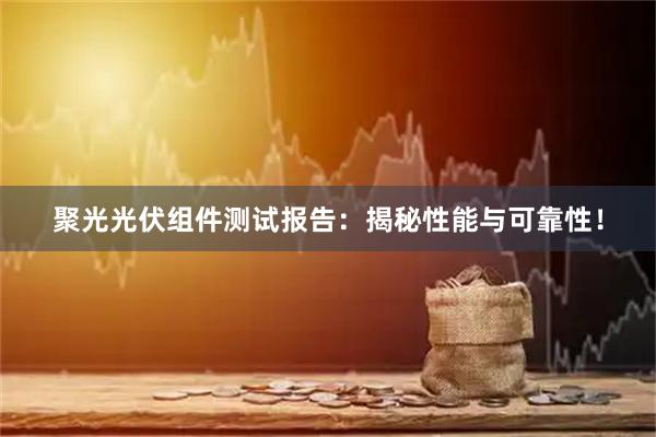 聚光光伏组件测试报告：揭秘性能与可靠性！